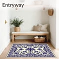 thumbnail image 3 of ODIKA 4'x6' Machine Washable Non-Slip Area Rug, Narrow Passageway Cover with Scroll Work Details High Traffic Rug with Pad, Beige, 658997, 3 of 8