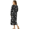 thumbnail image 2 of SEANATIVE Women's House Dress Full Length Nightgown Button Down Housecoat Soft Cozy Long Sleeve Lounge Dress Comfort Sleepwear Nightdress, 4XL, Moon Star Black, 2 of 7