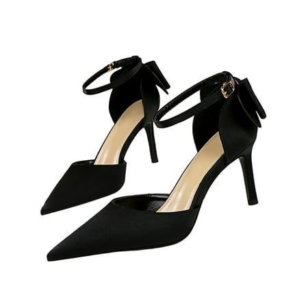 

Tenmix Ladies High Heels Stiletto Dress Sandal Pointed-Toe Heeled Sandals Ankle Strap D Orsay Pumps Women Comfort Elegant Shoes Black 8cm 7