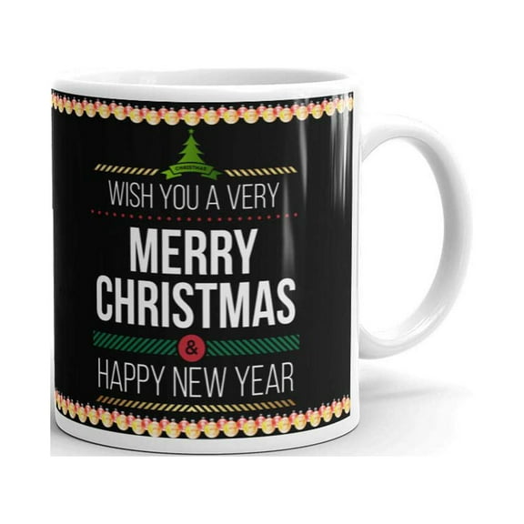 Wish You A Merry Christmas New Year Coffee Tea Ceramic Mug Office Work Cup Gift 11 Oz