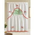 Regal Embroidered Sunflower Kitchen Curtain Set