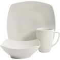 thumbnail image 2 of Gibson Zen Buffetware 12 Piece Square Dinnerware Plate, Bowl, & Mug Set, White, 2 of 6