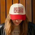 thumbnail image 4 of Please Don’t Play Creed Hat, Funny Embroidered Trucker Cap, Adjustable Snapback Baseball Hat for Men and Women, Humor Party Gift and Casual Outfit Accessory, 4 of 5