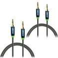 thumbnail image 2 of iXCC   2PC 3Ft Male to Male 3.5mm Universal Gold Plated Design Tangle-Free, 2 of 3