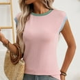 thumbnail image 4 of CYRBOKO Tank Tops for Women, Crew Neck Knitted Summer Soft Sleeveless top Pink Size 2XL, 4 of 8