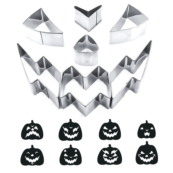 CZSCPDAW 7 Piece Pumpkin Carving Kit, Stainless Steel Cutting Scooping and Detailing Tools with Face Stencils
