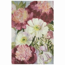 "Floral Symphony", a burst of flowers' elegance Rendered on Gold Shagreen Wrapped Canvas Wall Art, sized 60"x40"