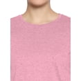 thumbnail image 5 of eloria Women's T-Shirt Round Neck Solid Color Plain Half Sleeve T-Shirt Color: Pink | Size: M, 5 of 7