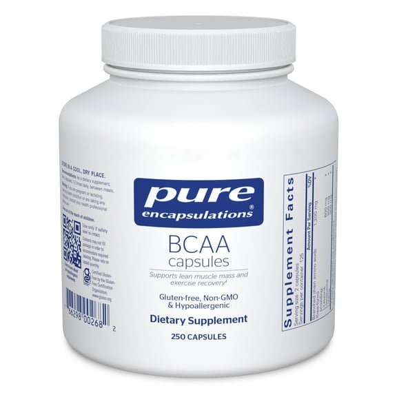 Pure Encapsulations BCAA Capsules | Hypoallergenic Supplement To Support Muscle Function During Exercise* | 250 Capsules