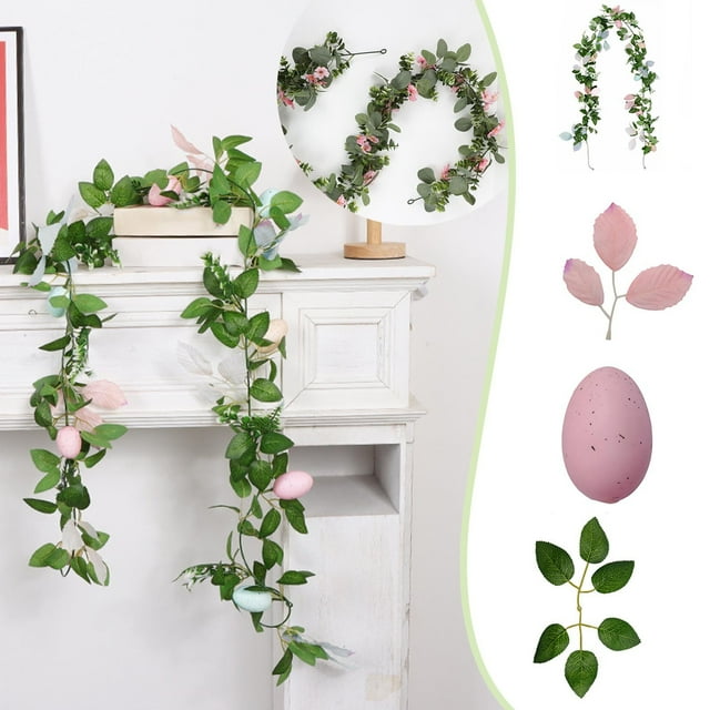 BKER Rattan Easter Egg Rattan Home Decoration Window Decoration Simulation Of Green