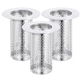 thumbnail image 1 of Uxcell 3 Pack Shower Drain Strainer, 3.1" x 2.2" Stainless Steel Deep Sink Hair Catcher, 1 of 7