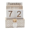 thumbnail image 2 of Cqxid Calendar Under $10 Wooden Flip Desk Calendar Perpetual Plank Table Calendar With Week Month And Date Display For Home And Timeless Desk Accessory And Decorative Organizer, 2 of 9