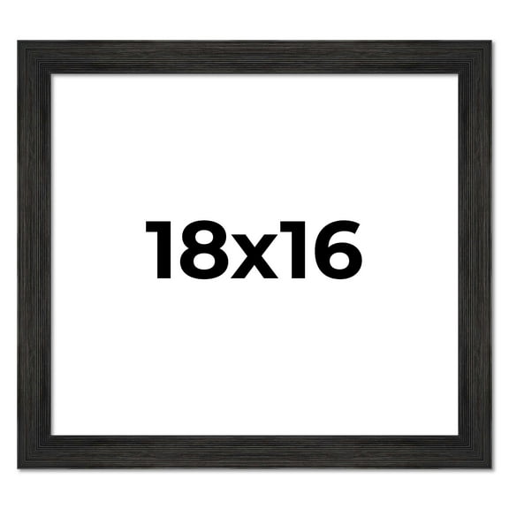 18x16 Frame Black Rustic Barnwood Solid Wood Picture Frame | 1.5 Inch Moulding Width | Includes UV