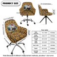 thumbnail image 7 of Whosucclay Rooster Chicken Sunflower Leopard Print Curved Back Chair Covers with Arms Stretch Dining Chair Slipcovers Stain Resistant Swivel Armchair Cover Protector for Kitchen, Party, Banquet Decor, 7 of 7
