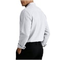 thumbnail image 5 of LEAVINGSUO Mens Dress Shirts Stand Collar Solid Color Casual Button Pocket Long Sleeve Shirt White XL, 5 of 6