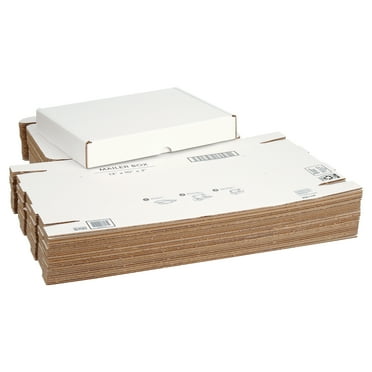 Pen+Gear Tuck-Top Shipping Boxes, 13 in. L x 10 in. W x 2 in. H, White, 30-Count Case