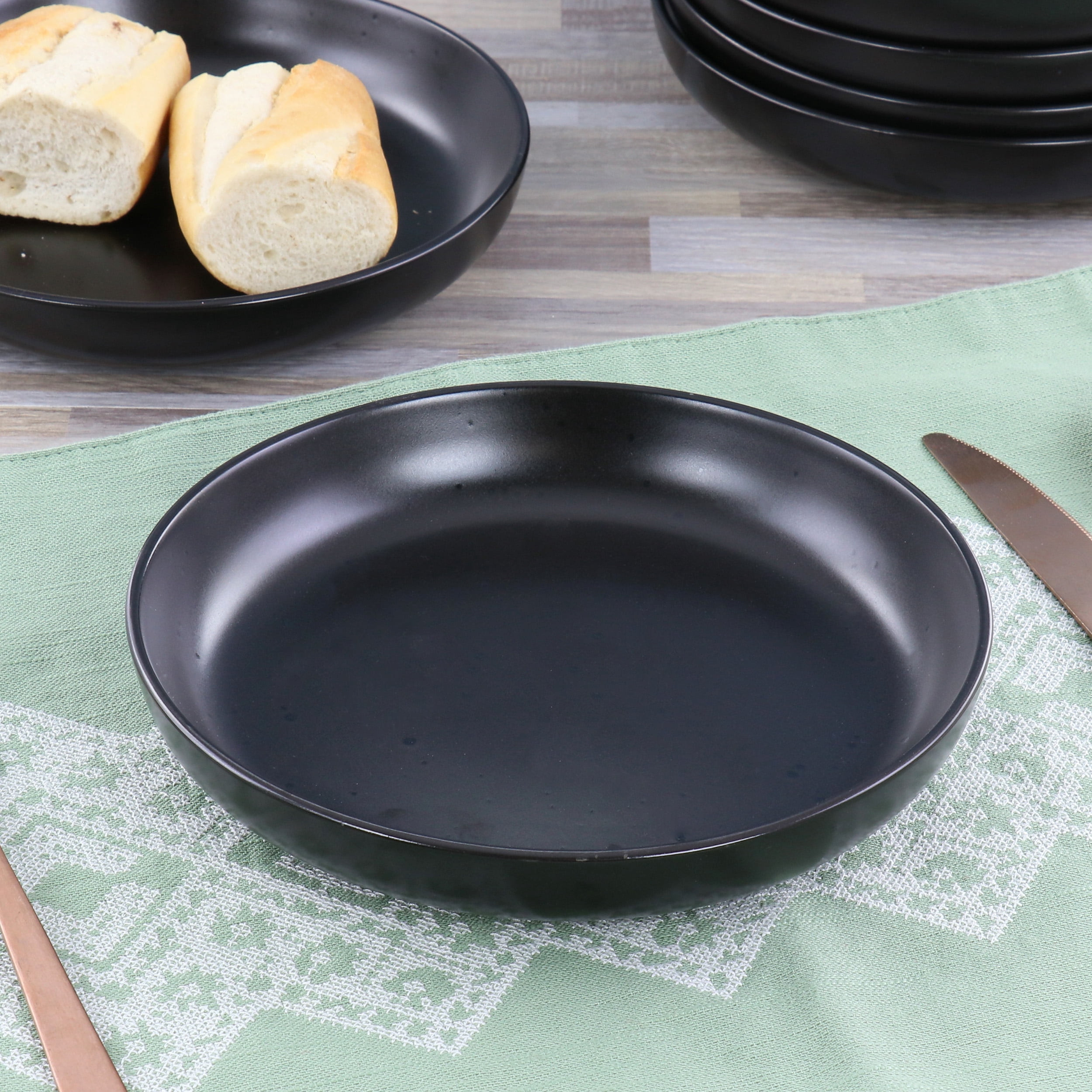 Studio 3B Mio 6 Piece Stoneware 7.5 Inch Bowls in Coal