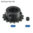 thumbnail image 3 of Unique Bargains #25 Chain Roller Sprocket, 15mm Bore 1/4' Pitch 16 Tooth Single Strand Chain Sprocket with Set Screws 2Pack, 3 of 6