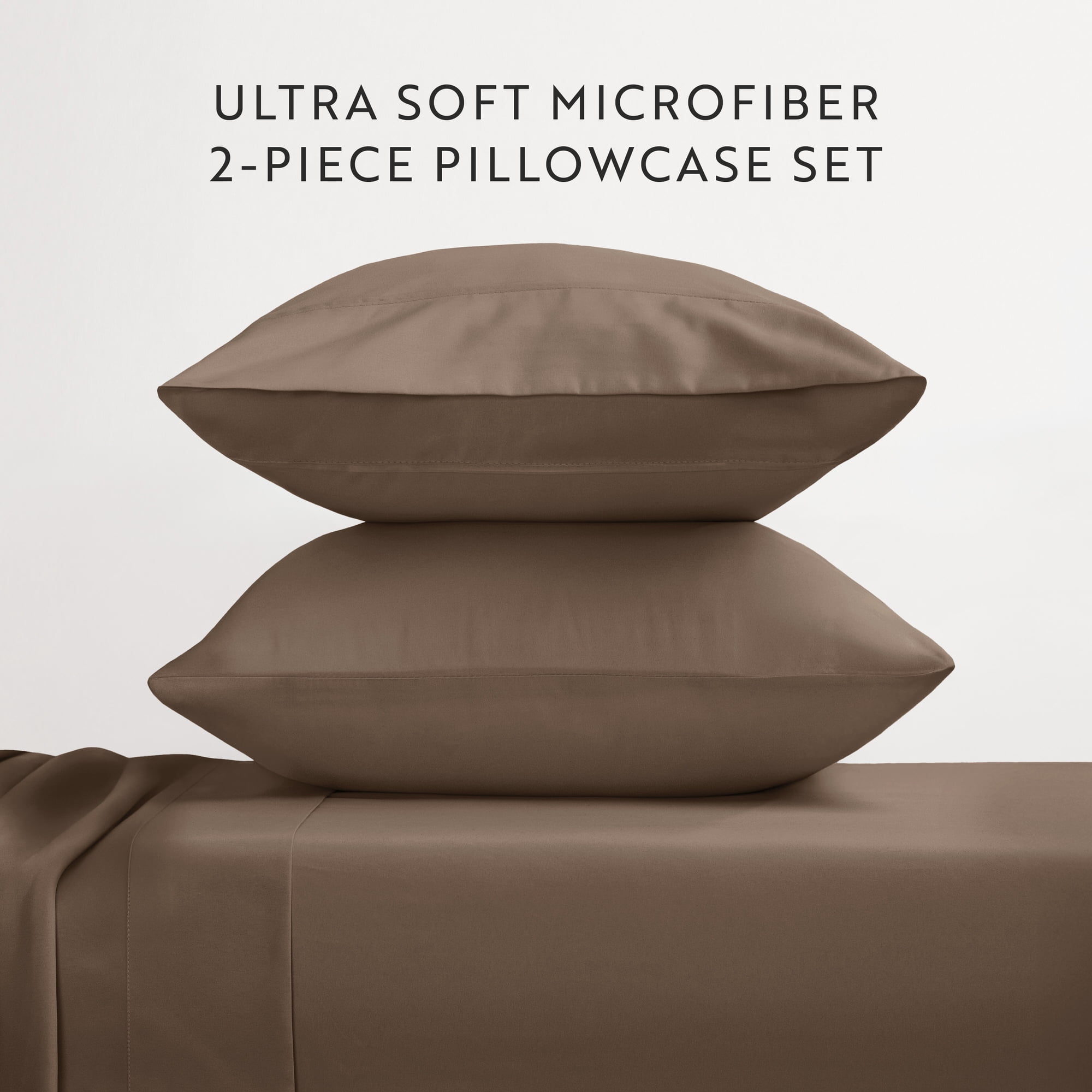 Noble Linens 2 Piece Pillow Case Set, Taupe, King