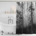 thumbnail image 3 of Grey Forest Shower Curtain, Waterproof Shower Curtains for Bathroom, Vintage Foggy Woods Tree Washable Fabric Bathtub Curtain Set Bath Decor with 12 Hooks 48"x72", 3 of 8