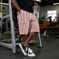 thumbnail image 5 of Mens Baggy Shorts Drawstring High Waist Striped Cargo Shorts Summer Causal Sport Shorts with Multi-Pockets, M, 5 of 6
