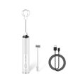 thumbnail image 1 of Milk Frother Electric Egg Beater Mixer 3 Speeds Whisk Stirrer Handheld USB Rechargeable Home Gadgets Accessories White, 1 of 9