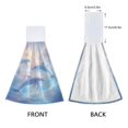 thumbnail image 3 of Haosy 2 Pack Kitchen Wash Cloths with Hanging Loops Absorbent Absorbent Quick Drying Hand Towels, Dolphin in Glowy Sea, 3 of 7