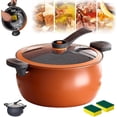 thumbnail image 1 of Multifunctional Large Capacity Non-Stick Pressure Cooker, 8 Qt Micro Pressure Cooker With Visible Transparent Glass Cover,Anti-Scalding Handle, Fast Cooking Pot For All Stovetops (C), 1 of 7