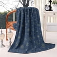 thumbnail image 2 of Dark Blue Star Moon Sun Pattern Blanket,Comfortable Soft Lamb Wool Throw Blanket,All Season,Warm Lightweight Blankets for Sofa Bed Couch Living Room Chair,40"x50", 2 of 4