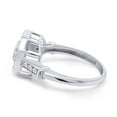 thumbnail image 4 of 1.22 CT Round & Baguette Cut White Cubic Zirconia Milgrain Halo Ring In 14K White Gold Plated 925 Sterling Silver (Color: White, Clarity: VVS1-VVS2, 1.22 Cttw) -4.5, 4 of 7
