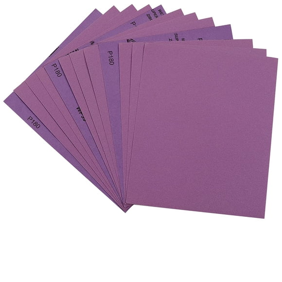 Papel de lija Arilier de grano 180, seco y húmedo, 23 x 28 cm, 12 hojas