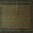 thumbnail image 1 of Ahgly Company Machine Washable Indoor Square Southwestern Turquoise Blue Country Area Rugs, 3' Square, 1 of 4