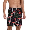 thumbnail image 2 of Uemuo Red Mushrooms Pattern Men's Short Pajama Pants – Soft & Breathable Lounge Shorts, Elastic Waistband with Pockets, Lightweight Sleepwear for All-Season Comfort-4X-Large, 2 of 6