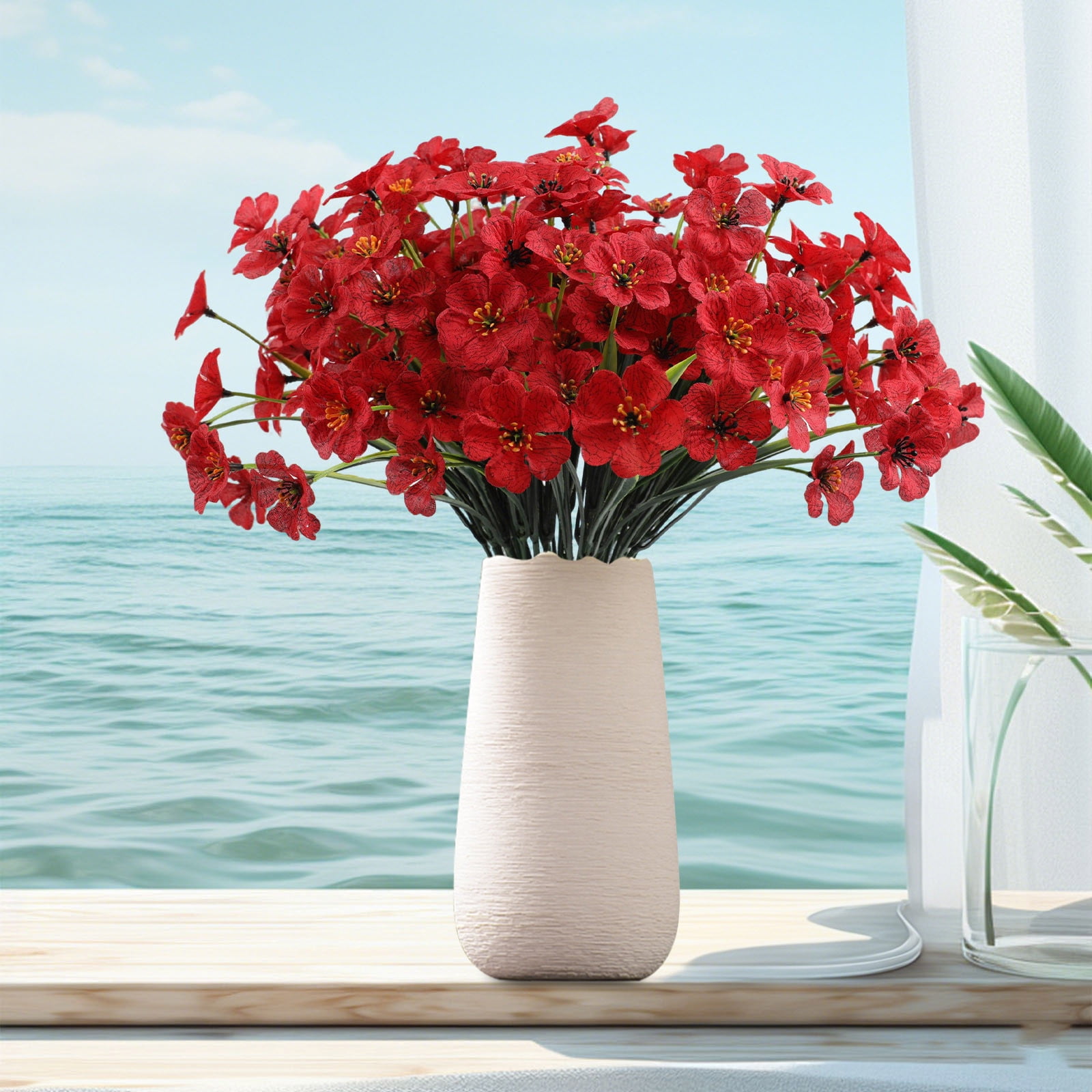 6PCS Outdoor Artificial Flowers - Colorful & Flowering Shrubs for Garden, Patio & Home Decor - Weatherproof Flowers for All Seasons