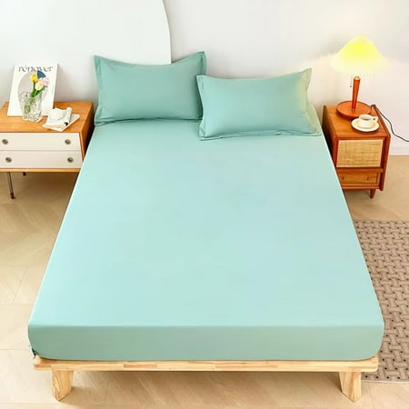 

Waterproof Plain Color Mattress Cover in Polyester Thin and Breathable Bedroom Essential for All Four Seasons 1PC