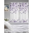thumbnail image 3 of Purple Leaves Bathroom Window Curtain, Summer Botanical Light Filtering Coffee Kitchen Curtains, Bedroom Living Room Curtains 2 Panel 84"x63", 3 of 6