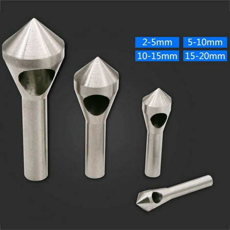 

MIARHB 4 Pcs/Set Deburring Countersink Drill Bit Taper Hole Steel Aluminum Countersunk