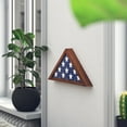thumbnail image 4 of Emma + Oliver Rustic Brown Wood Military Flag Shadow Box for 9.5' x 5' American Veteran Burial Flag - Wall Mount or Freestanding, 4 of 12