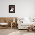 thumbnail image 2 of Stupell Industries Happy Halloween Happy Ghost Graphic Art Jet Black Floating Framed Canvas Print Wall Art, Design by Emily Cromwell, 2 of 6
