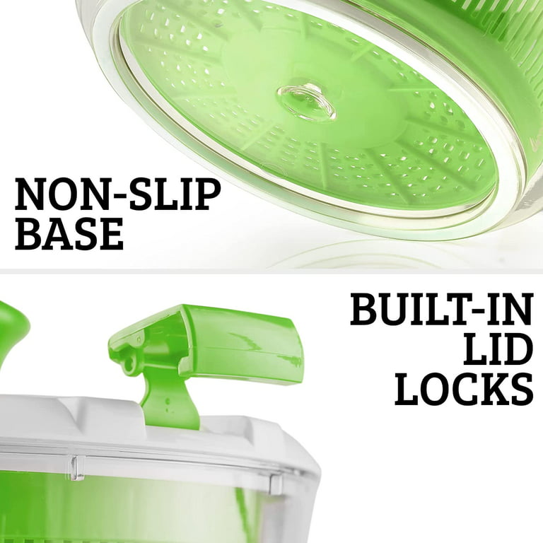 Salad Spinner-2.6 Qt, Small Manual Lettuce Spinner with Built-in Draining  System