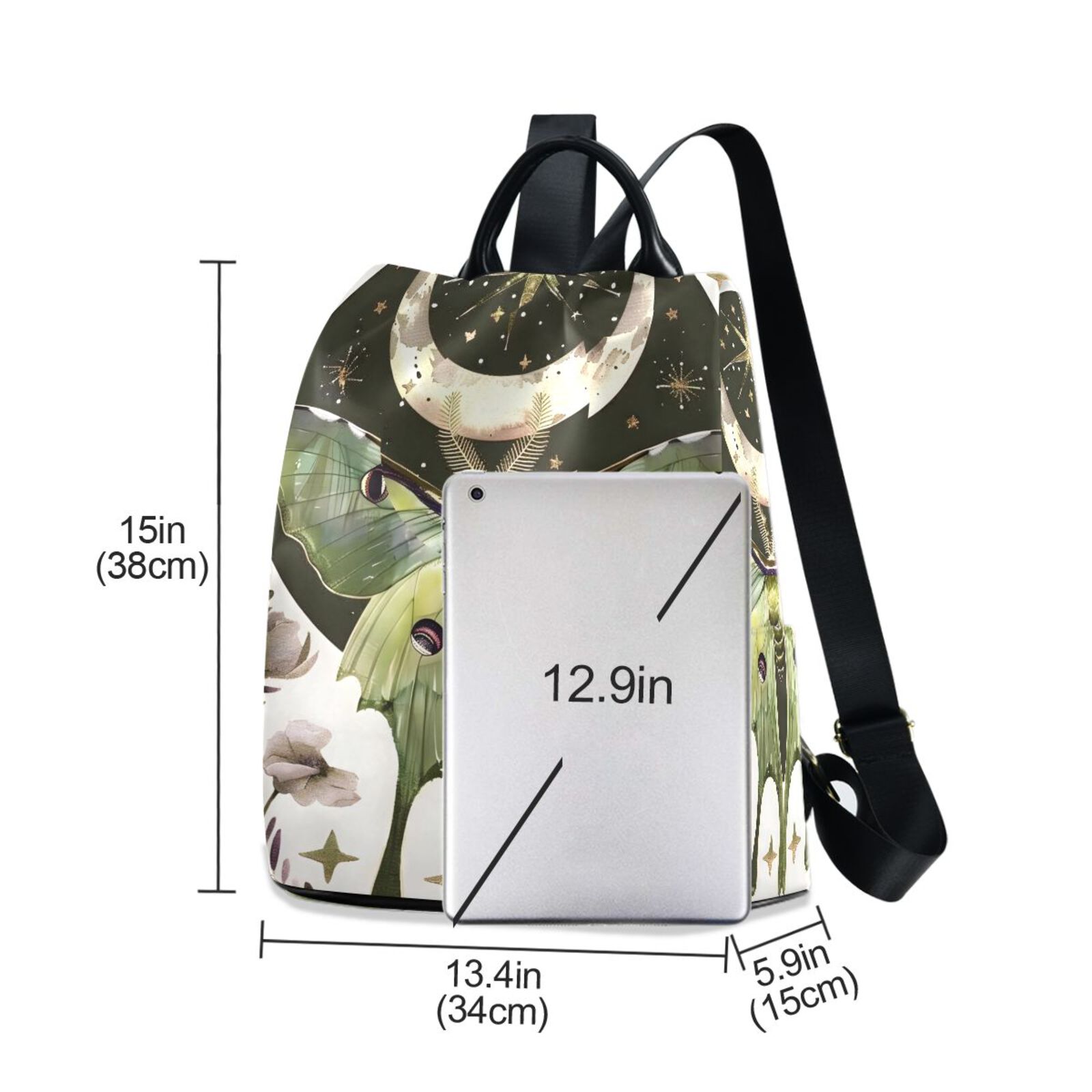 3131 Green Butterfly Moon Mini Backpack Purse Travel Bag Lightweight Loungefly Disney Princess Butterfly Mini Backpack  main image 3