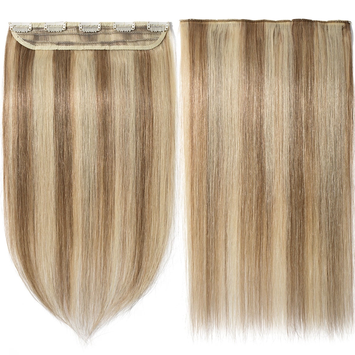 SEGO Clip in Hair Extensions Human Hair 3/4 Full Head 100% Real Remy Thick Hair Extensions Silky Straight Balayage Blonde Hair Pieces
