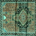 thumbnail image 1 of Ahgly Company Machine Washable Indoor Square Persian Turquoise Blue Traditional Area Rugs, 3' Square, 1 of 4