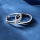thumbnail image 3 of Anillo de compromiso ajustable TUNC Plata Tira de Möbius para parejas, 3 of 3