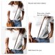 thumbnail image 3 of Camiseta de manga corta con cuello redondo para mujer, camisa informal de verano con bolsillo de encaje para uso diario, color blanco XXL, 3 of 4