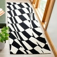 thumbnail image 3 of SAFAVIEH Soho Samantha Abstract Wool Runner Rug, Black/Ivory, 2'6" x 8', 3 of 10