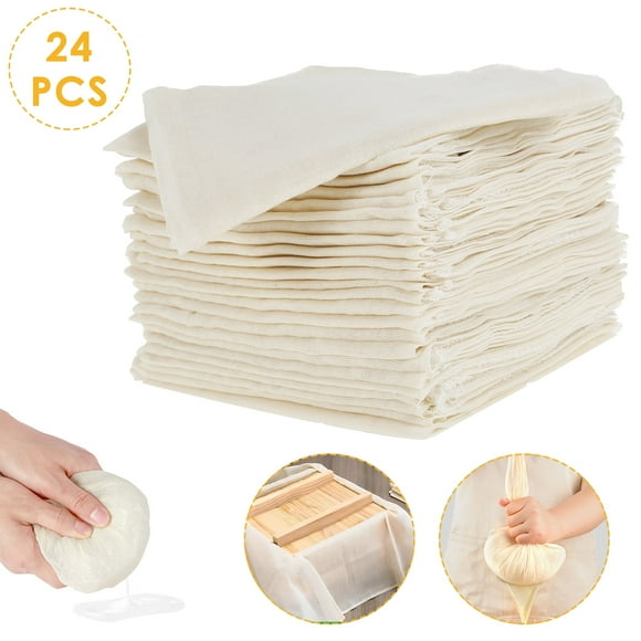 Jetcloudlive 24 Pzas de Paños de Queso Naturales de Algodón sin Blanquear, Paños de Queso Cuadrados de 20 Pulgadas Reutilizables Orgánicos para Preparar Café, Jugos, Colar y Hacer Queso