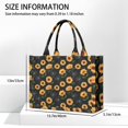 thumbnail image 3 of Large Capacity Tote Bag,Black Green Leaf Sunflower Pattern Handbag Fashion Luxury Tote Bag,15.7"x13"x 5.1" Inches,Laptop Compatible, 3 of 6