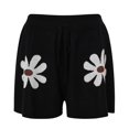thumbnail image 2 of Gibobby Pijamas de satén Conjunto de pijama de punto para mujer, traje informal, manga larga, Top y pantalones cortos de manga burbuja, conjunto de suéter de ropa deportiva de 2 piezas (Negro, M), 2 of 5
