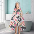 thumbnail image 6 of Boston Terrier Dog with Flower Hooded Bath Towel，60"x35" for Ages 3 To 12 Kids, Quick Dry Lightweight Soft Microfiber Hood Beach Towel Cover Up for Kids, 6 of 7